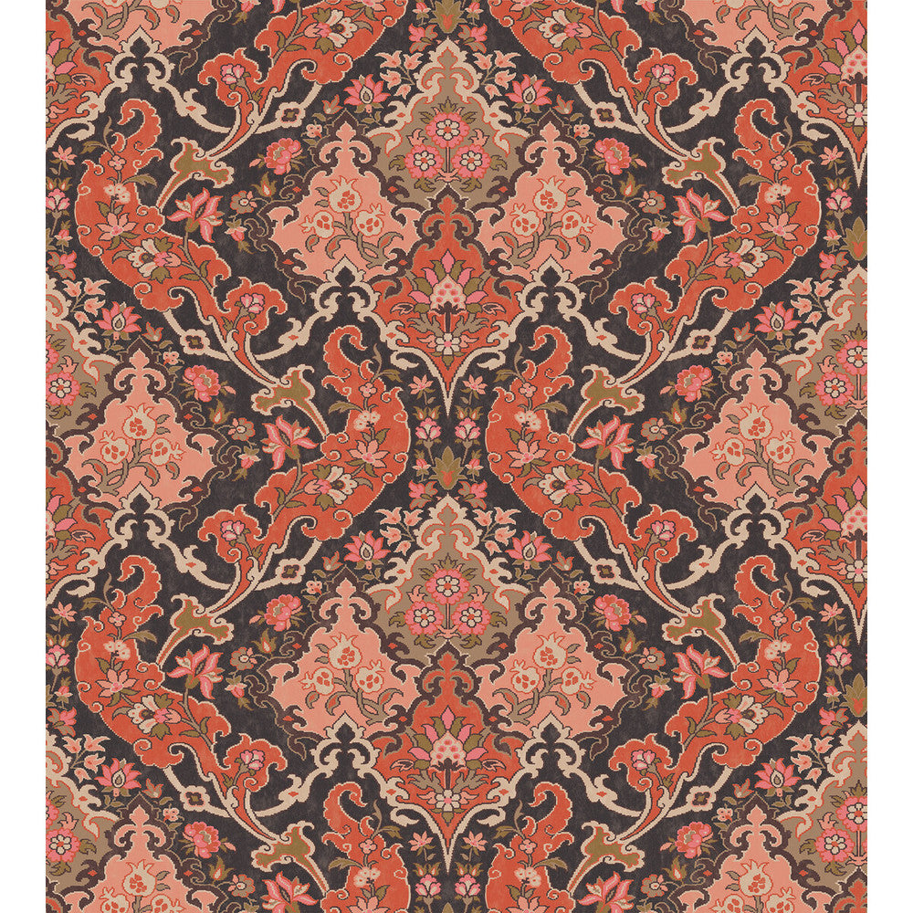 Pushkin Coral by Cole & Son Designer Wallcovering COLE & SON MARIINSKY DAMASK PAPER - 100% United Kingdom - Horizontal: - and Vertical: 15 27 - Swanky Fabrics -