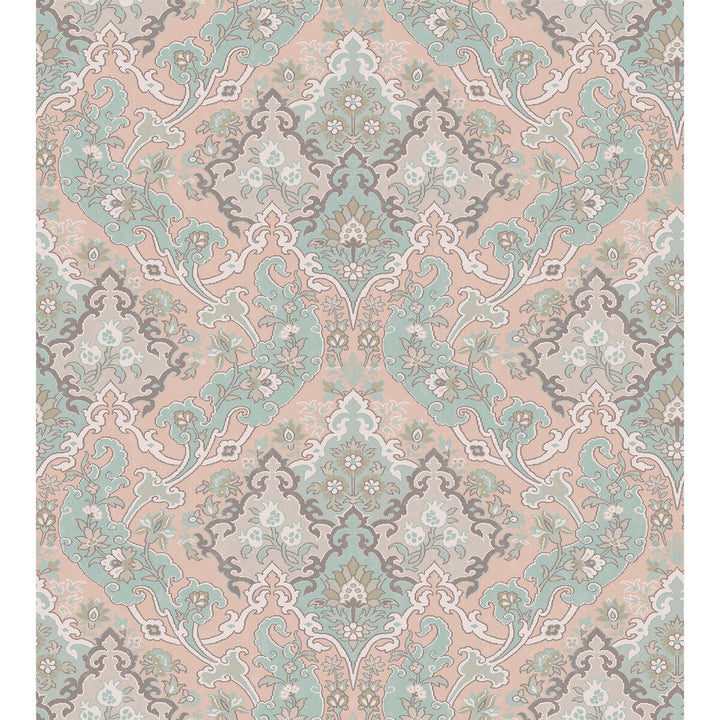Pushkin Pastel Multi by Cole & Son Designer Wallcovering COLE & SON MARIINSKY DAMASK PAPER - 100% United Kingdom Horizontal: and Vertical: 15 27 - Swanky Fabrics -