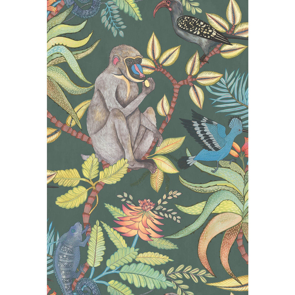 Savuti Dark Petrol Multi by Cole & Son Designer Wallcovering COLE & SON ARDMORE PAPER - 100% United Kingdom - Horizontal: 20.5 and Vertical: 30 20.5 - Swanky Fabrics -
