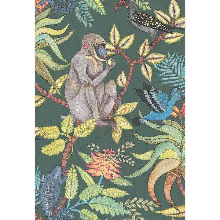 Savuti Dark Petrol Multi by Cole & Son Designer Wallcovering COLE & SON ARDMORE PAPER - 100% United Kingdom - Horizontal: 20.5 and Vertical: 30 20.5 - Swanky Fabrics -