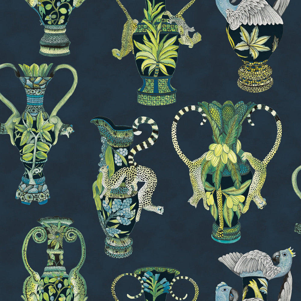 Khulu Vases Midnight by Cole & Son Wallcovering Cole & Son Wallcovering Khulu Vases MidnightWallcovering COLE & SON ARDMORE PAPER - 100% United Kingdom </p><p>Repeat: H: , V: 27 27 - Fabric Carolina -