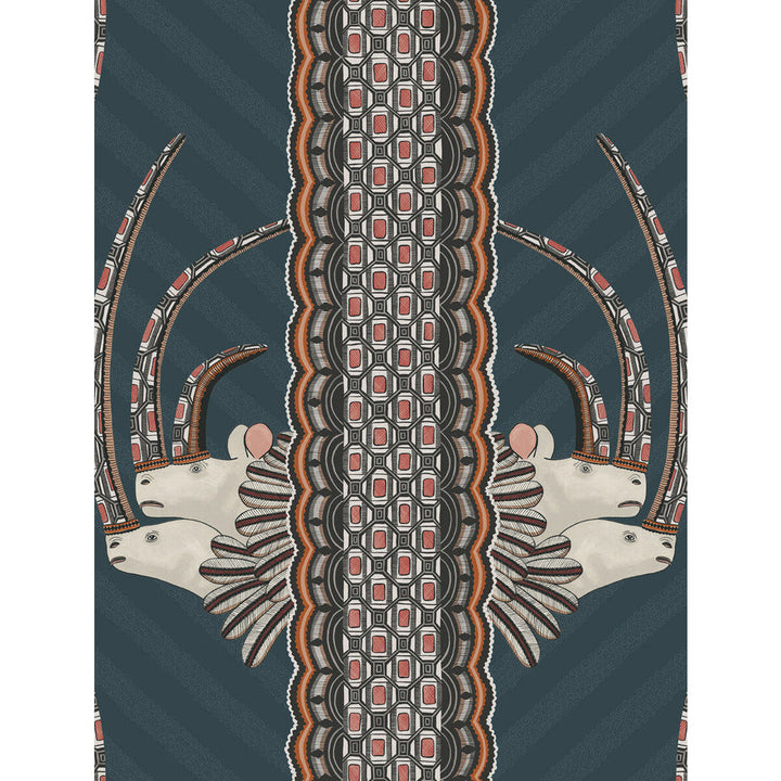 Jabu Blue by Cole & Son Designer Wallcovering COLE & SON ARDMORE PAPER - 100% United Kingdom Horizontal: and Vertical: 27 20.5 - Swanky Fabrics -
