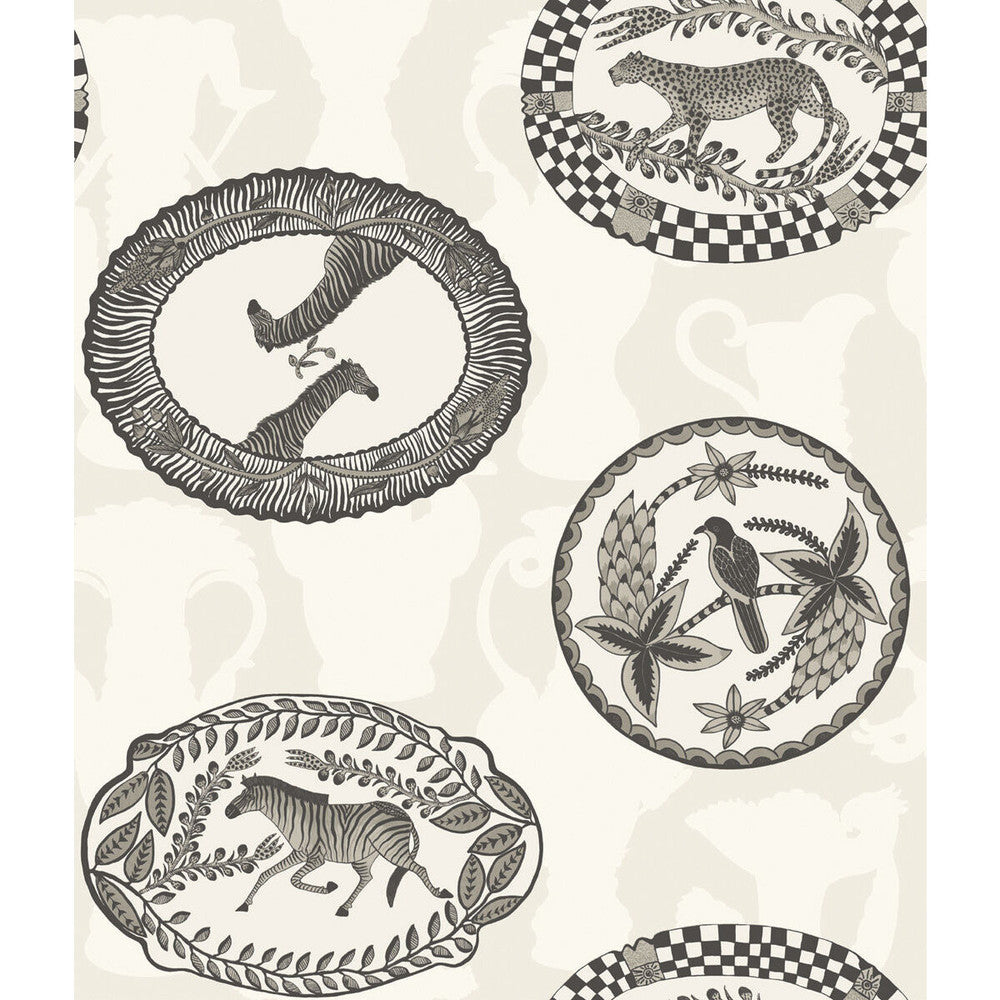 Matrinah Black & White by Cole & Son Designer Wallcovering COLE & SON ARDMORE PAPER - 100% United Kingdom Horizontal: and Vertical: 24 20.5 - Swanky Fabrics -