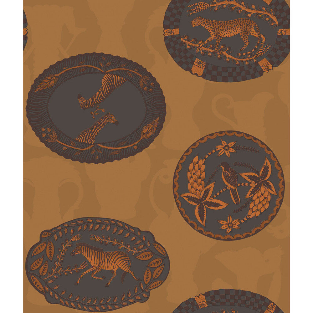 Matrinah Ochre by Cole & Son Designer Wallcovering COLE & SON ARDMORE PAPER - 100% United Kingdom Horizontal: and Vertical: 24 20.5 - Swanky Fabrics -