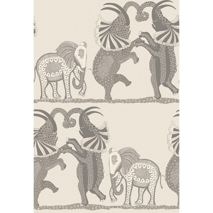Safari Dance Pale Stone & Grey by Cole & Son Designer Wallcovering COLE & SON ARDMORE PAPER - 100% United Kingdom Horizontal: and Vertical: 30 20.5 - Swanky Fabrics -