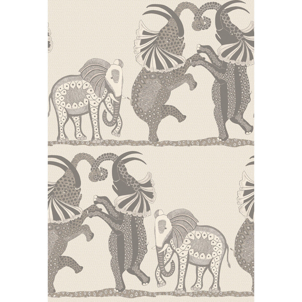 Safari Dance Pale Stone & Grey by Cole & Son Designer Wallcovering COLE & SON ARDMORE PAPER - 100% United Kingdom Horizontal: and Vertical: 30 20.5 - Swanky Fabrics -
