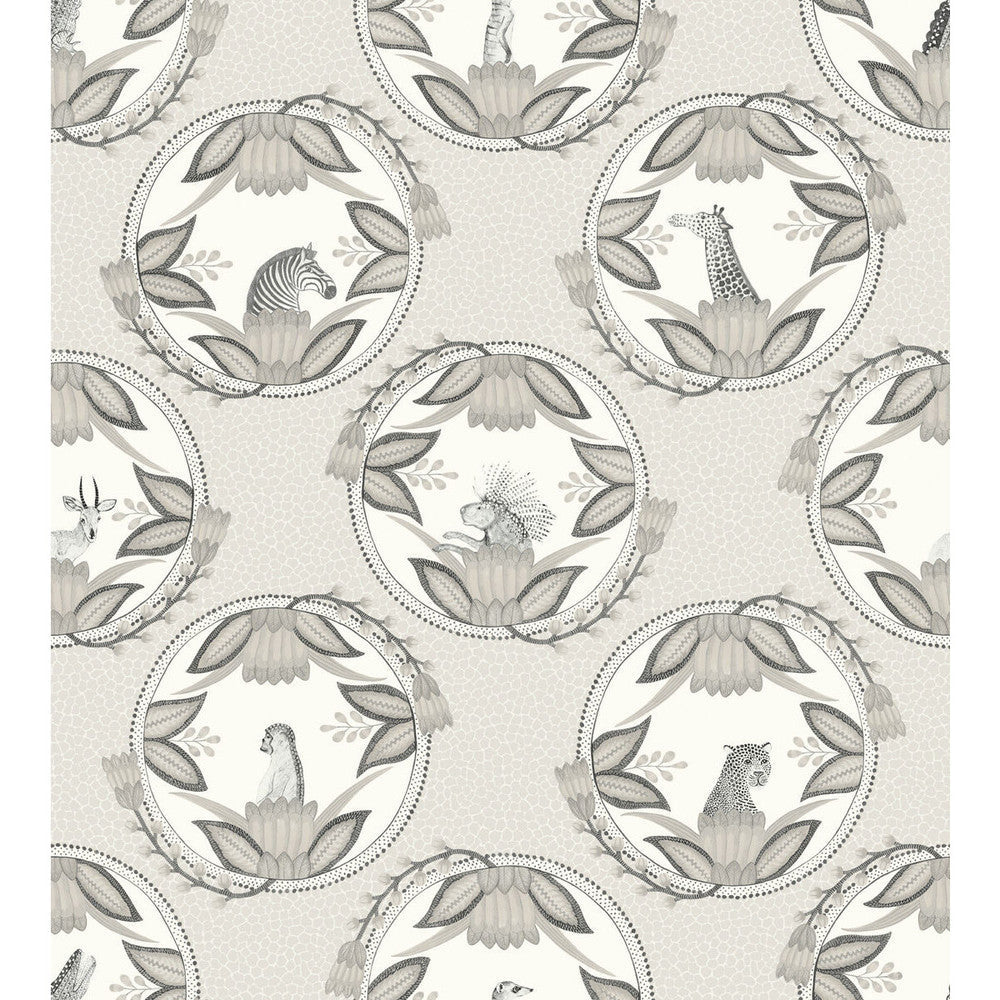 Ardmore Cameos Grey by Cole & Son Designer Wallcovering COLE & SON ARDMORE PAPER - 100% United Kingdom Horizontal: and Vertical: 30 27 - Swanky Fabrics -