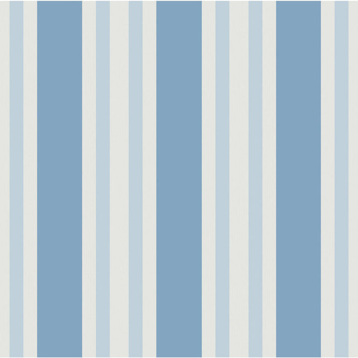 Polo Stripe Blue by Cole & Son Designer Wallcovering COLE & SON MARQUEE STRIPES PAPER - 100% United Kingdom - Horizontal: 20.5 and Vertical: 0 20.5 - Swanky Fabrics -