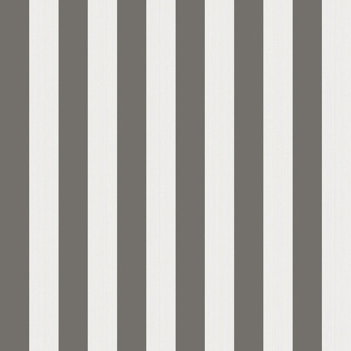 Regatta Stripe Black/White/Linen by Cole & Son Designer Wallcovering COLE & SON MARQUEE STRIPES PAPER - 100% United Kingdom Horizontal: 20.5 and Vertical: 0 20.5 - Swanky Fabrics -