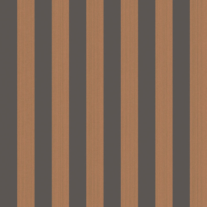 Regatta Stripe Tan + Black by Cole & Son Designer Wallcovering COLE & SON MARQUEE STRIPES PAPER - 100% United Kingdom - Horizontal: 20.5 and Vertical: 0 20.5 - Swanky Fabrics -