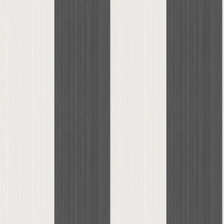 Jaspe Stripe Black + White by Cole & Son Designer Wallcovering COLE & SON MARQUEE STRIPES PAPER - 100% United Kingdom Horizontal: 20.5 and Vertical: 0 20.5 - Swanky Fabrics -