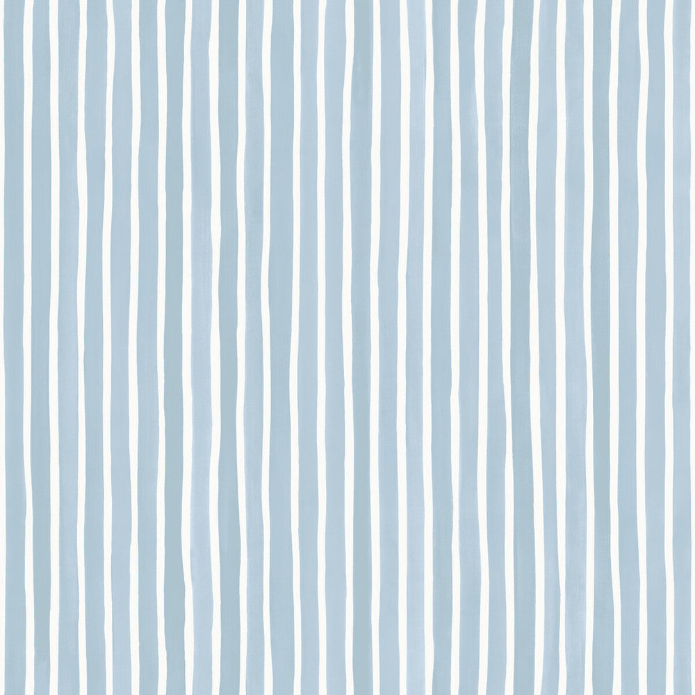Croquet Stripe Blue by Cole & Son Designer Wallcovering COLE & SON MARQUEE STRIPES PAPER - 100% United Kingdom Horizontal: 20.5 and Vertical: 0 20.5 - Swanky Fabrics -