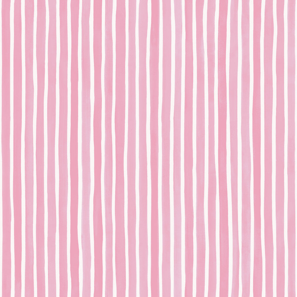Croquet Stripe Soft Pink by Cole & Son Designer Wallcovering COLE & SON MARQUEE STRIPES PAPER - 100% United Kingdom Horizontal: 20.5 and Vertical: 0 20.5 - Swanky Fabrics -