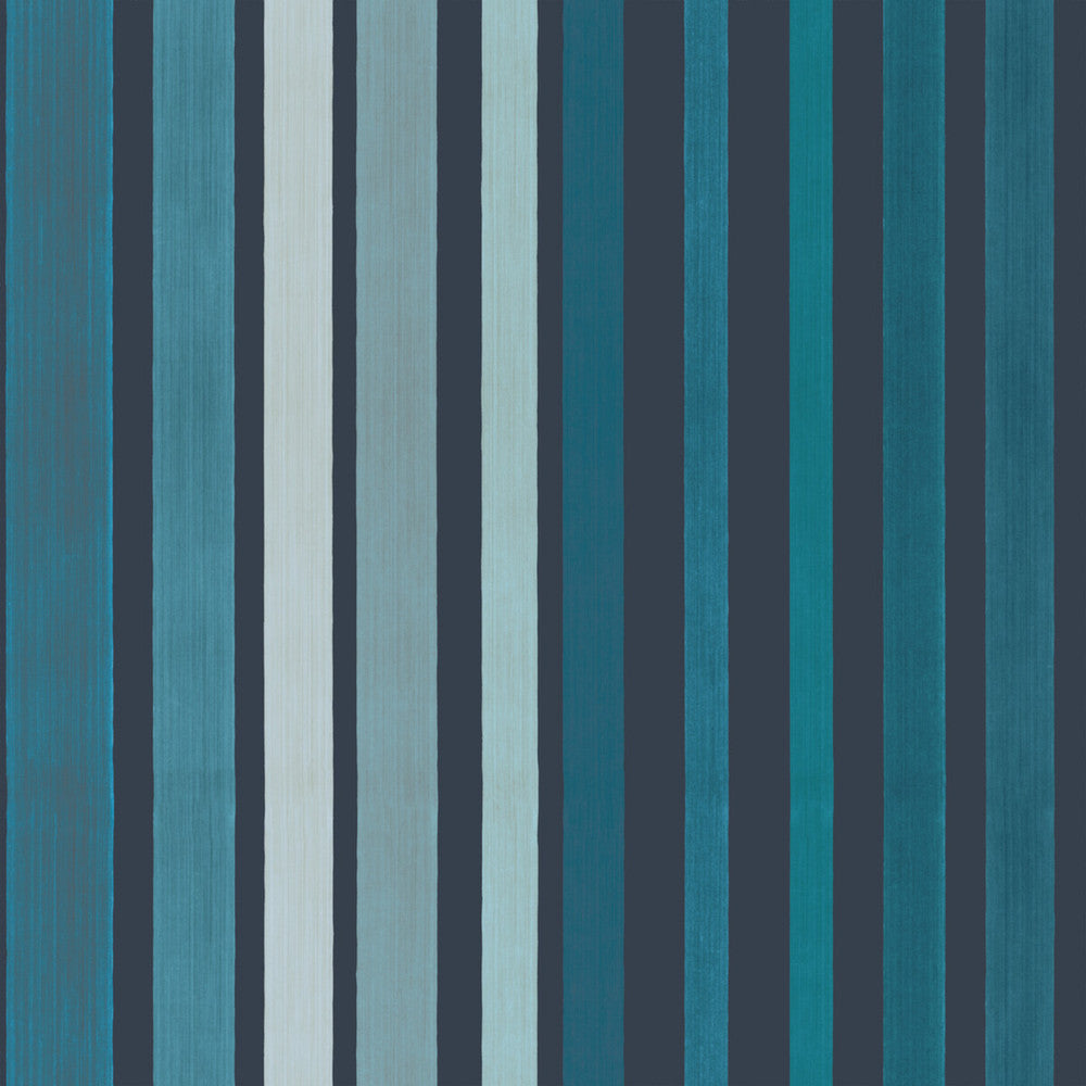 Carousel Stripe Blue by Cole & Son Designer Wallcovering COLE & SON MARQUEE STRIPES PAPER - 100% United Kingdom - Horizontal: 20.5 and Vertical: - 20.5 - Swanky Fabrics -