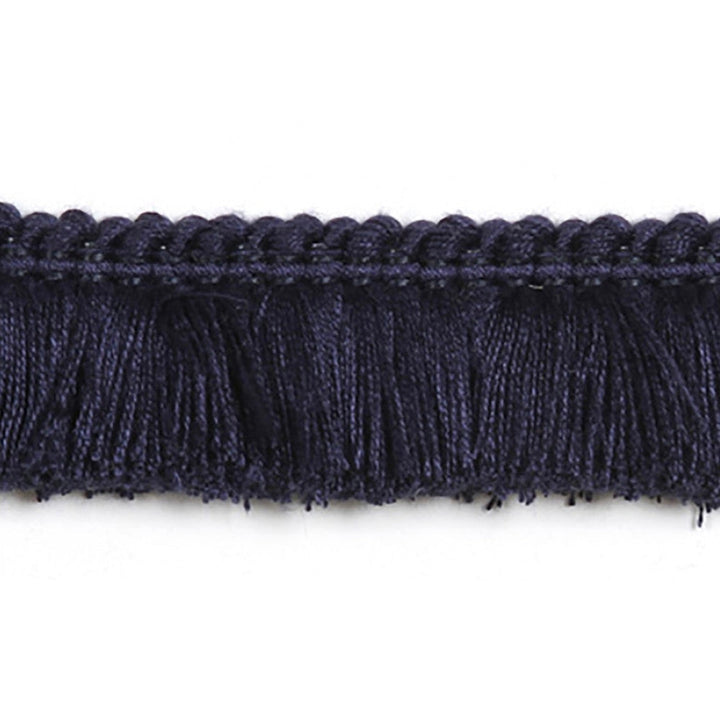 Hellenic Key Brushed Fringe Marine by Europatex Designer Fabric Hellenic 97% Fibranne, 2% Polyester, 1% Nylon 1.25 inches - Swanky Fabrics -