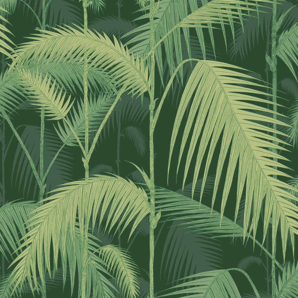 Palm Jungle Leaf Green by Cole & Son Designer Wallcovering COLE & SON ICONS PAPER - 100% United Kingdom Horizontal: 20.5 and Vertical: 25 20.5 - Swanky Fabrics -