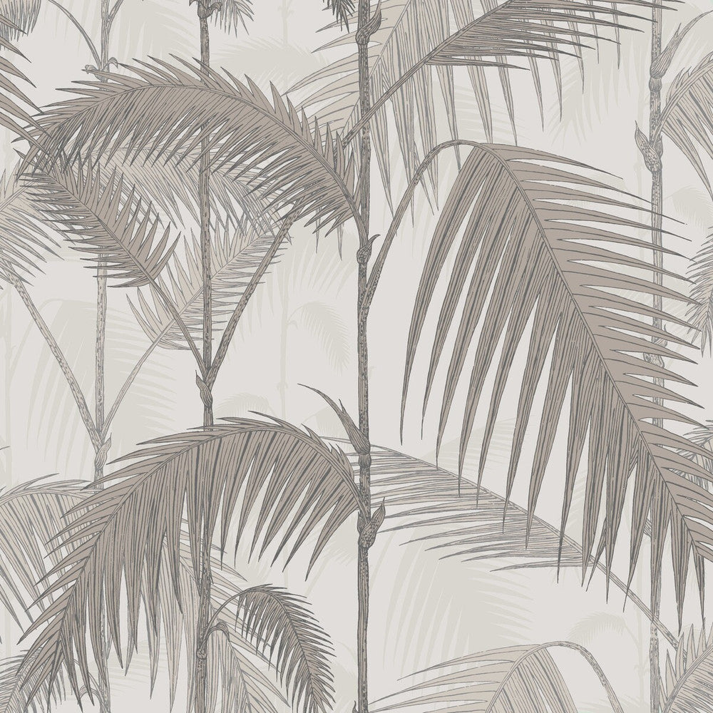 Palm Jungle Stone/Taupe by Cole & Son Designer Wallcovering COLE & SON ICONS PAPER - 100% United Kingdom Horizontal: 20.5 and Vertical: 25 20.5 - Swanky Fabrics -