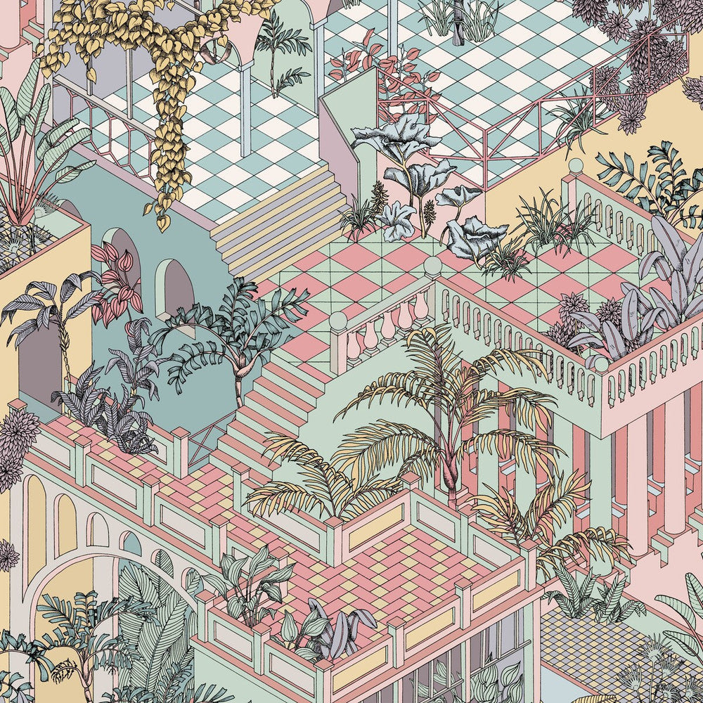 Miami Pastel by Cole & Son Designer Wallcovering COLE & SON ICONS PAPER - 100% United Kingdom Horizontal: and Vertical: 35.4 27 - Swanky Fabrics -