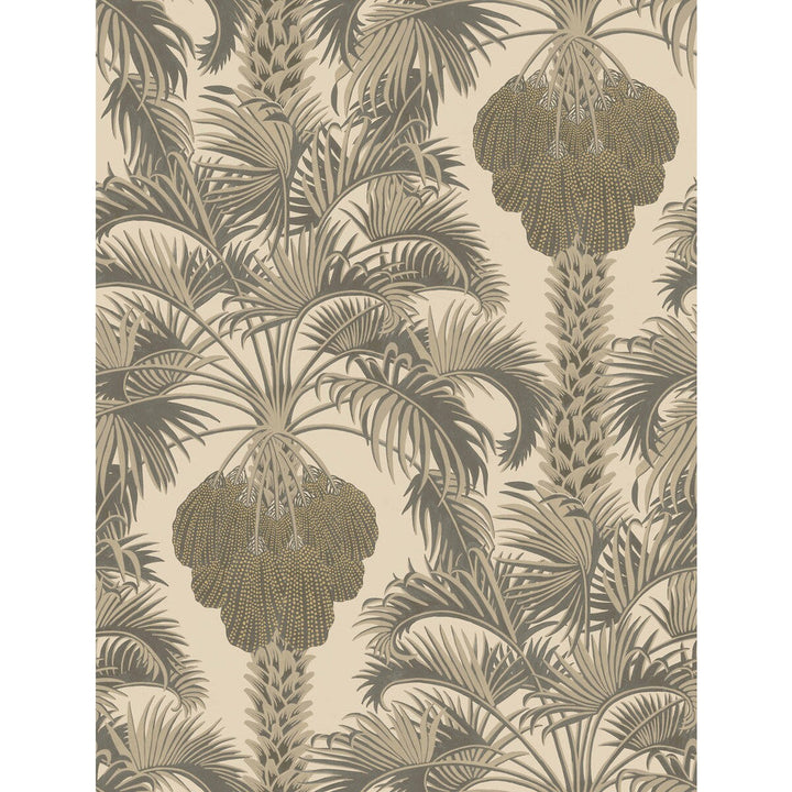 Hollywood Palm Silver & Charcoal by Cole & Son Designer Wallcovering COLE & SON MARTYN LAWRENCE BULLARD PAPER - 100% United Kingdom Horizontal: and Vertical: 27 20.5 - Swanky Fabrics -