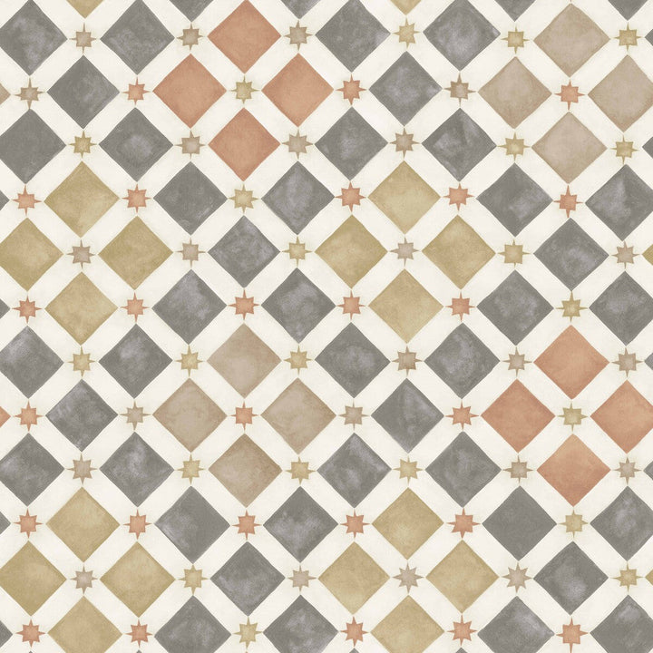 Zellige Spice & Charcoal by Cole & Son Designer Wallcovering COLE & SON MARTYN LAWRENCE BULLARD PAPER - 100% United Kingdom Horizontal: and Vertical: 20.5 20.5 - Swanky Fabrics -