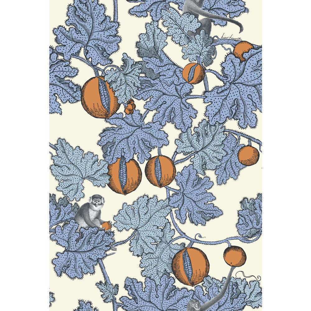 Frutto Proibito Hyacinth & Orange by Cole & Son Designer Wallcovering COLE & SON FORNASETTI PAPER - 100% United Kingdom Horizontal: and Vertical: 30 20.5 - Swanky Fabrics -