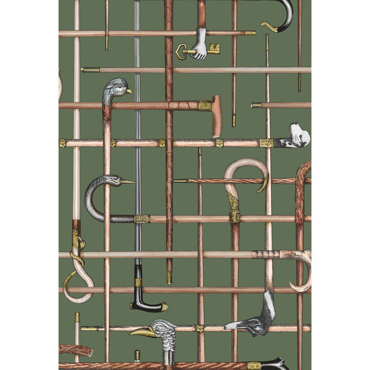 Bastoni Forest Green by Cole & Son Wallcovering Cole & Son Wallcovering Bastoni Forest GreenWallcovering COLE & SON FORNASETTI SENZA TEMPO PAPER - 100% United Kingdom </p><p>Repeat: H: 20.5, V: 30 20.5 - Fabric Carolina -