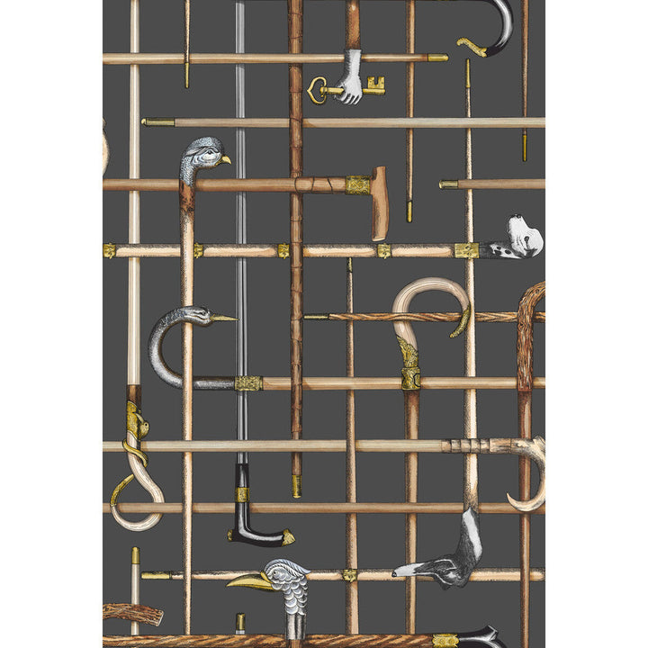 Bastoni Charcoal by Cole & Son Wallcovering Cole & Son Wallcovering Bastoni CharcoalWallcovering COLE & SON FORNASETTI SENZA TEMPO PAPER - 100% United Kingdom </p><p>Repeat: H: 20.5, V: 30 20.5 - Fabric Carolina -