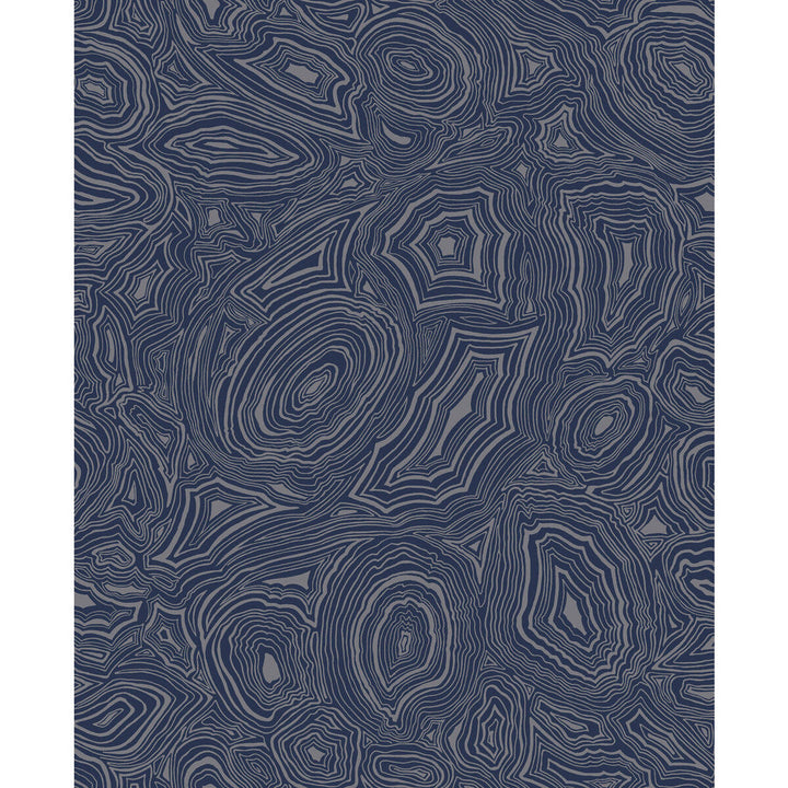 Malachite Midnight/Silver by Cole & Son Designer Wallcovering COLE & SON FORNASETTI SENZA TEMPO PAPER - 100% United Kingdom - Horizontal: 20.5 and Vertical: 25.2 20.5 - Swanky Fabrics -