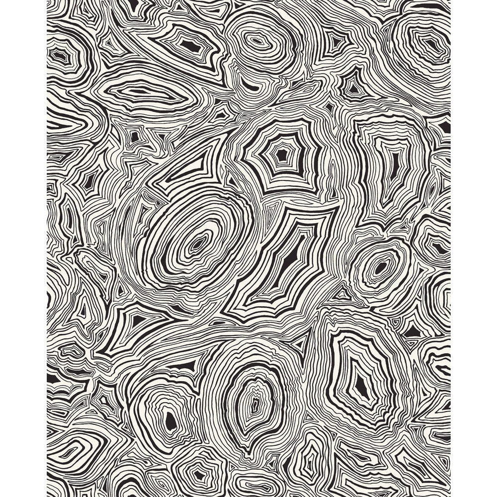 Malachite White/Black by Cole & Son Designer Wallcovering COLE & SON FORNASETTI SENZA TEMPO PAPER - 100% United Kingdom Horizontal: 20.5 and Vertical: 25.2 20.5 - Swanky Fabrics -