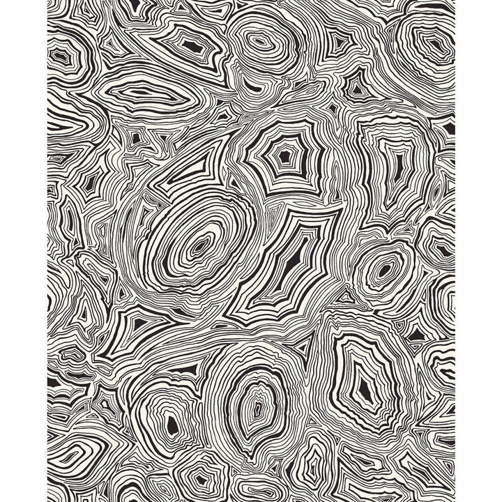 Malachite White/Black by Cole & Son Designer Wallcovering COLE & SON FORNASETTI SENZA TEMPO PAPER - 100% United Kingdom Horizontal: 20.5 and Vertical: 25.2 20.5 - Swanky Fabrics -