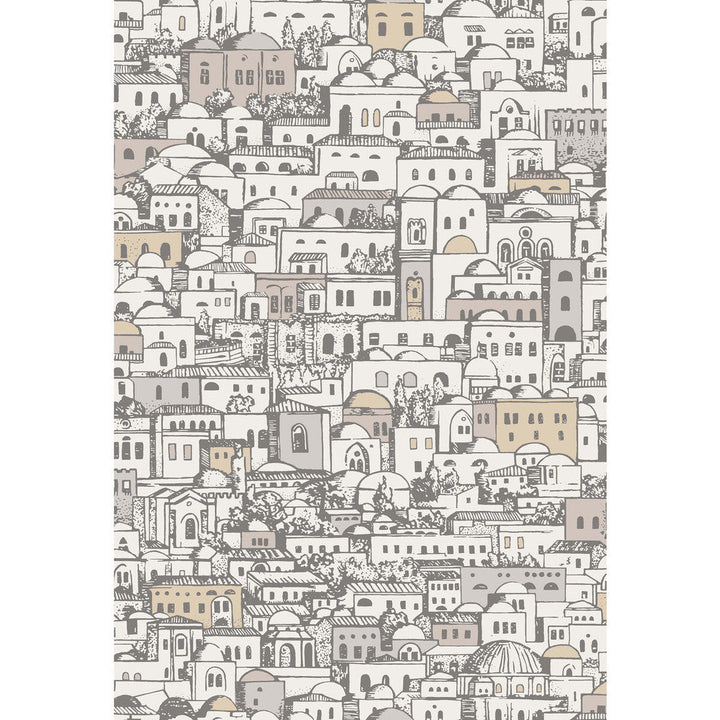 Mediterranea White/Gilver by Cole & Son Designer Wallcovering COLE & SON FORNASETTI SENZA TEMPO PAPER - 100% United Kingdom Horizontal: 20.5 and Vertical: 29.9 20.5 - Swanky Fabrics -