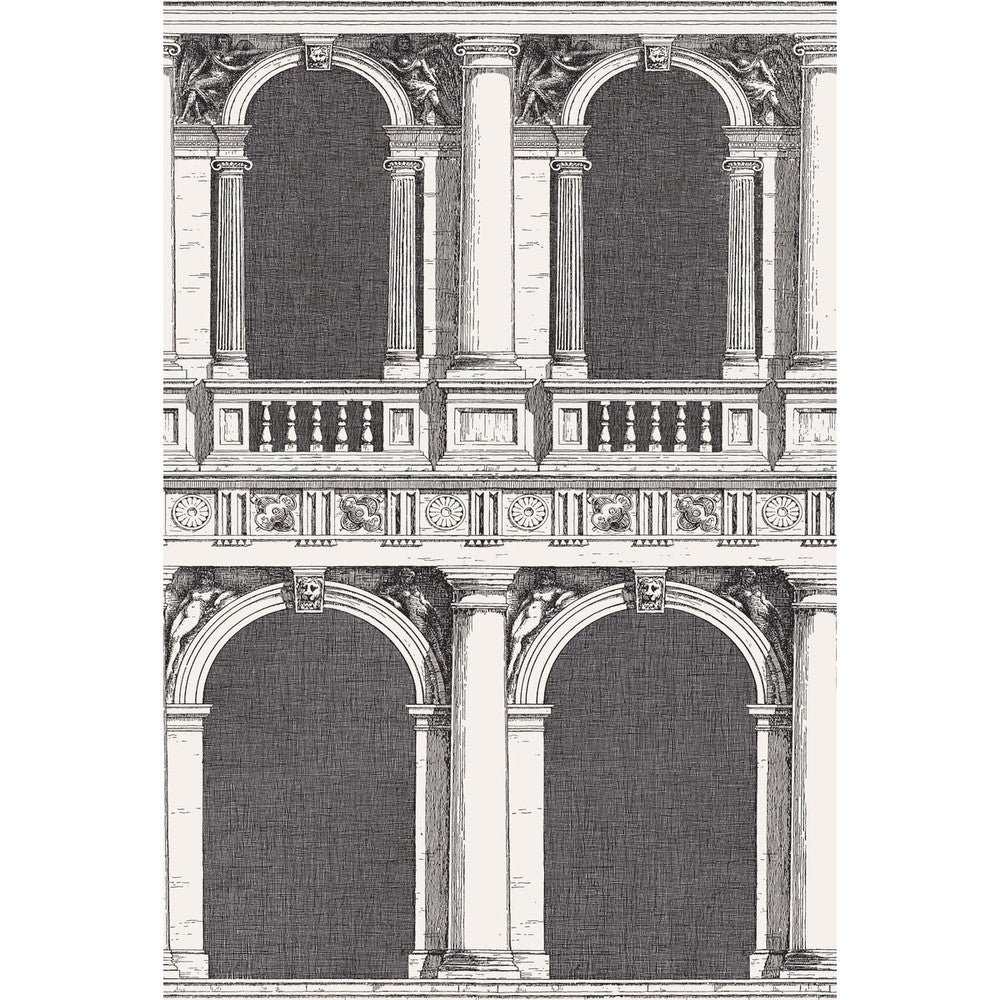 Procuratie Black/White by Cole & Son Wallcovering Cole & Son Wallcovering Procuratie Black/WhiteWallcovering COLE & SON FORNASETTI SENZA TEMPO PAPER - 100% United Kingdom </p><p>Repeat: H: 27, V: 40.1 27 - Fabric Carolina -