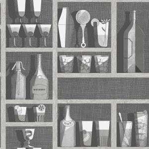 Cole & Son Wallpaper Cocktails Soot/Snow
