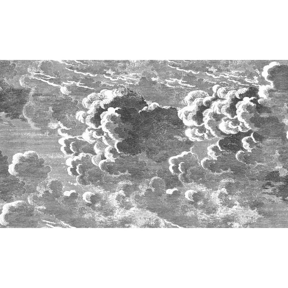 Nuvolette Black/White by Cole & Son Designer Wallcovering COLE & SON FORNASETTI SENZA TEMPO PAPER - 100% United Kingdom - Horizontal: 54 and Vertical: 31.5 54 - Swanky Fabrics -