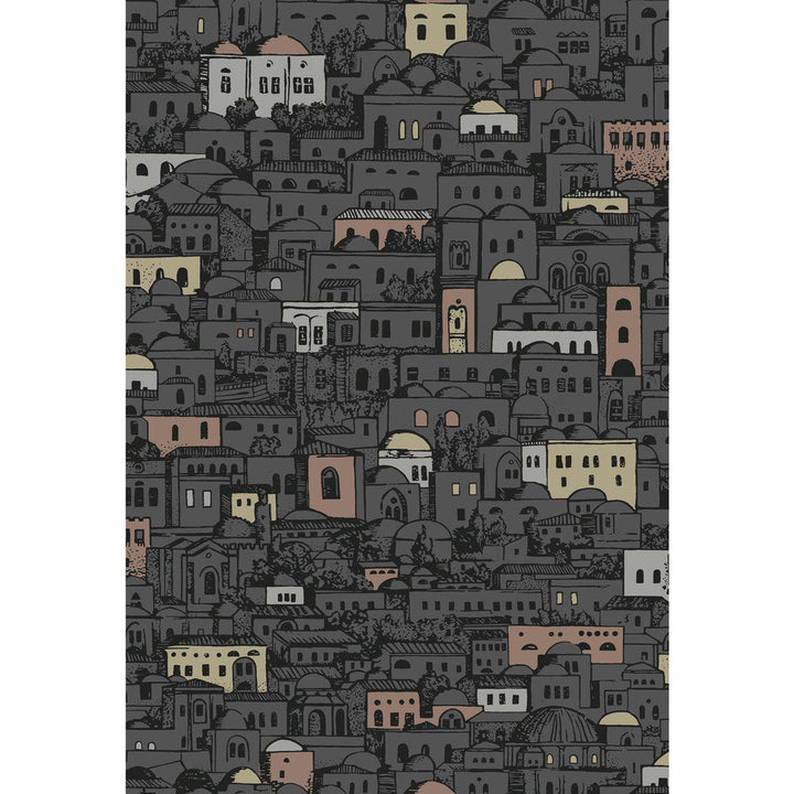 Mediterranea Charcoal & Metallic by Cole & Son Designer Wallcovering COLE & SON FORNASETTI PAPER - 100% United Kingdom Horizontal: and Vertical: 30 20.5 - Swanky Fabrics -