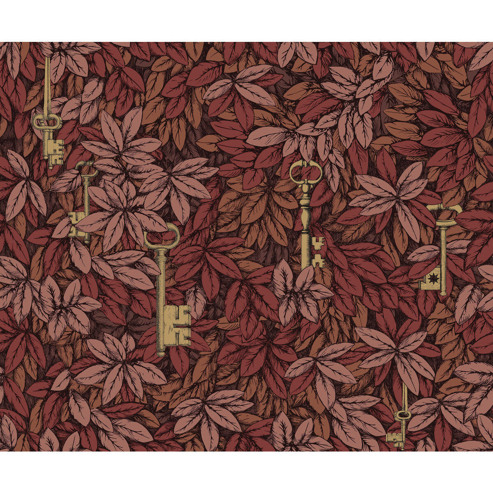 Chiavi Segrete Autumnal Leaves by Cole & Son Designer Wallcovering COLE & SON FORNASETTI PAPER - 100% United Kingdom Horizontal: 27 and Vertical: 22.4 27 - Swanky Fabrics -