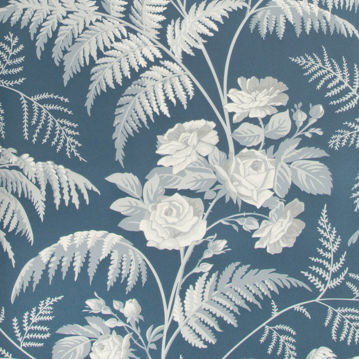 Rose White/Ice Blue/Denim by Cole & Son Wallcovering Cole & Son Wallcovering Rose White/Ice Blue/DenimWallcovering COLE & SON BOTANICAL BOTANICA PAPER - 100% United Kingdom </p><p>Repeat: H: , V: 25.2 20.5 - Fabric Carolina -