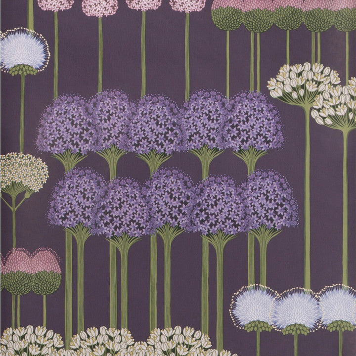 Allium Mulb/Heather/Violet by Cole & Son Designer Wallcovering COLE & SON BOTANICAL BOTANICA PAPER - 100% United Kingdom Horizontal: and Vertical: 30 20.5 - Swanky Fabrics -