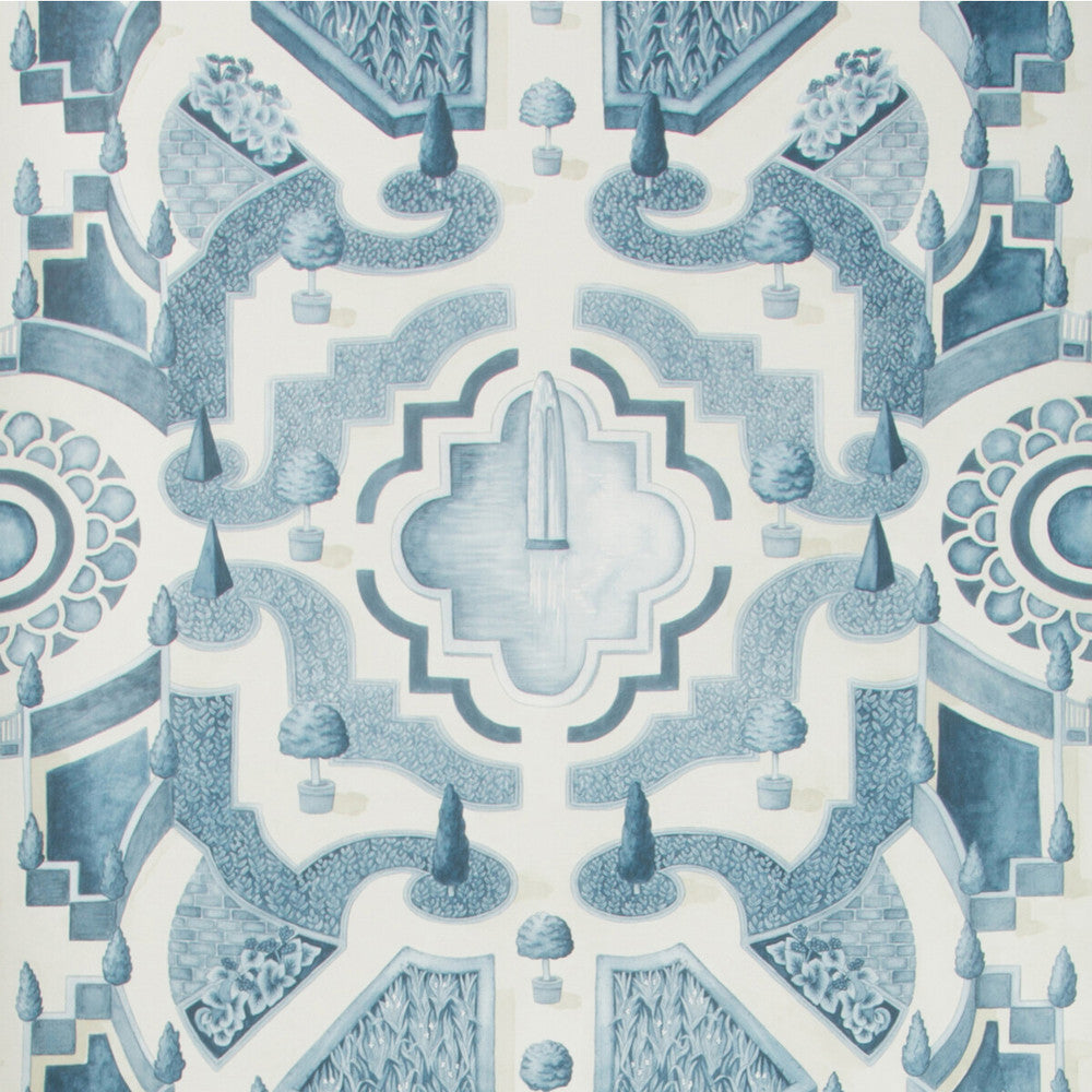 Topiary China Blue by Cole & Son Designer Wallcovering COLE & SON BOTANICAL BOTANICA PAPER - 100% United Kingdom Horizontal: 20.5 and Vertical: 30 20.5 - Swanky Fabrics -