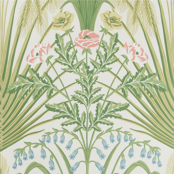 Bluebell Spring Green/Crm by Cole & Son Designer Wallcovering COLE & SON BOTANICAL BOTANICA PAPER - 100% United Kingdom Horizontal: 20.5 and Vertical: 30 20.5 - Swanky Fabrics -