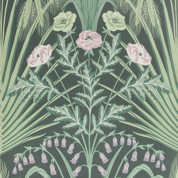Bluebell Sage On Charcoal by Cole & Son Designer Wallcovering COLE & SON BOTANICAL BOTANICA PAPER - 100% United Kingdom - Horizontal: 20.5 and Vertical: 30 20.5 - Swanky Fabrics -