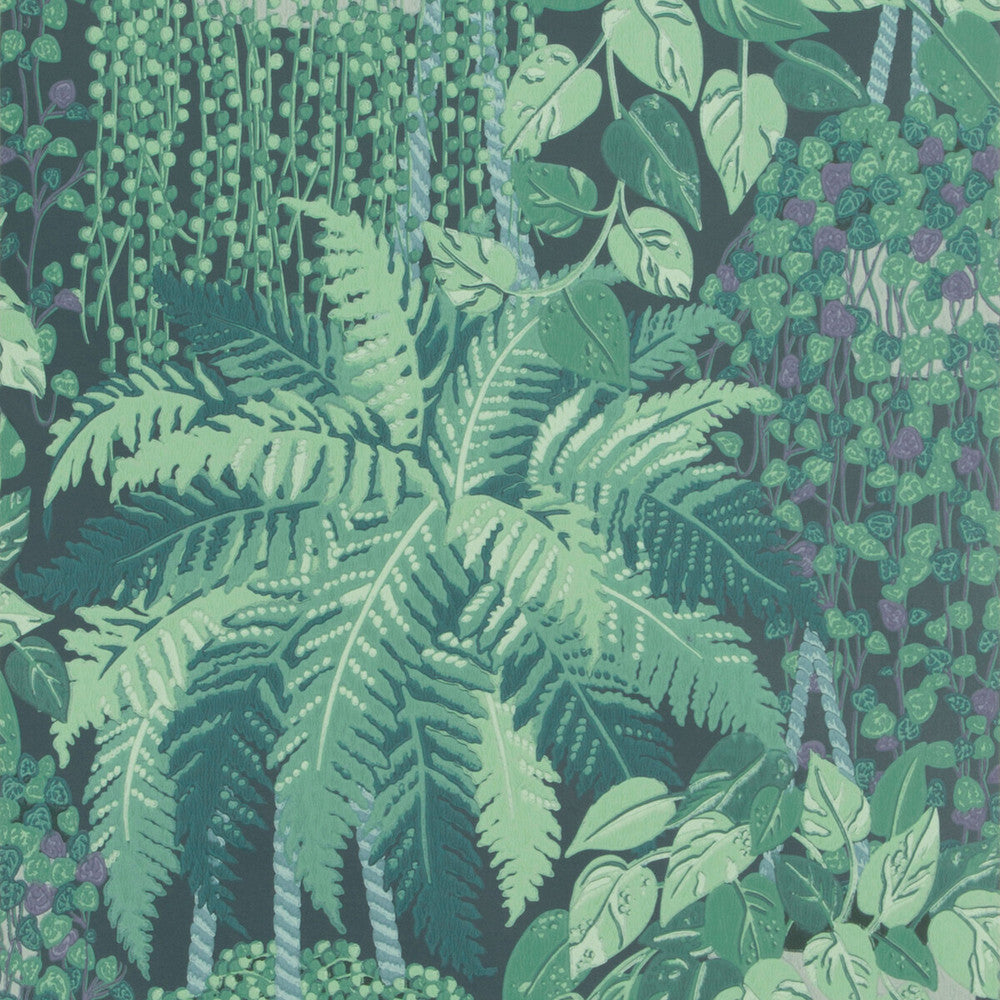 Fern Viridian And Teal by Cole & Son Designer Wallcovering COLE & SON BOTANICAL BOTANICA PAPER - 100% United Kingdom - Horizontal: - and Vertical: 25.2 20.5 - Swanky Fabrics -