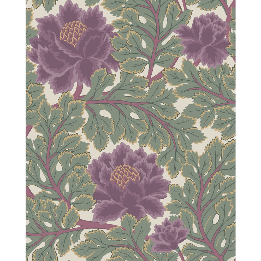 Aurora Mulberry/Sage/Parc by Cole & Son Designer Wallcovering COLE & SON PEARWOOD PAPER - 100% United Kingdom Horizontal: 20.5 and Vertical: 25.5 20.5 - Swanky Fabrics -