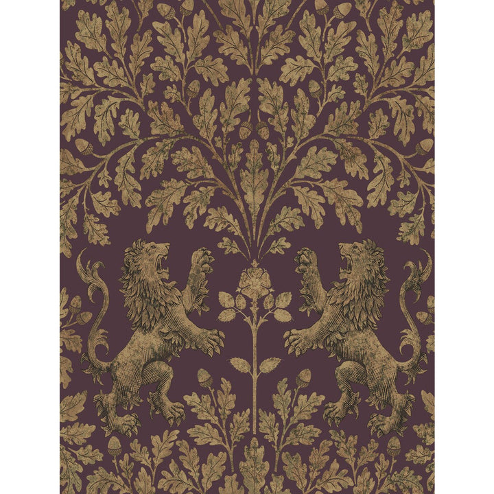 Boscobel Oak Gold/Claret by Cole & Son Designer Wallcovering COLE & SON PEARWOOD PAPER - 100% United Kingdom Horizontal: 20.5 and Vertical: 27 20.5 - Swanky Fabrics -