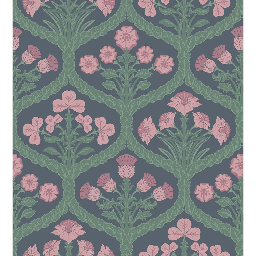Floral Kingdom Rose/Fores by Cole & Son Designer Wallcovering COLE & SON PEARWOOD PAPER - 100% United Kingdom Horizontal: 27 and Vertical: 29.9 27 - Swanky Fabrics -