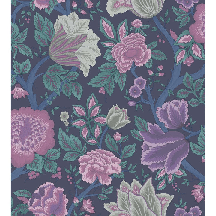 Midsummer Bloom Mulb/Teal by Cole & Son Designer Wallcovering COLE & SON PEARWOOD PAPER - 100% United Kingdom - Horizontal: 27 and Vertical: 30 27 - Swanky Fabrics -