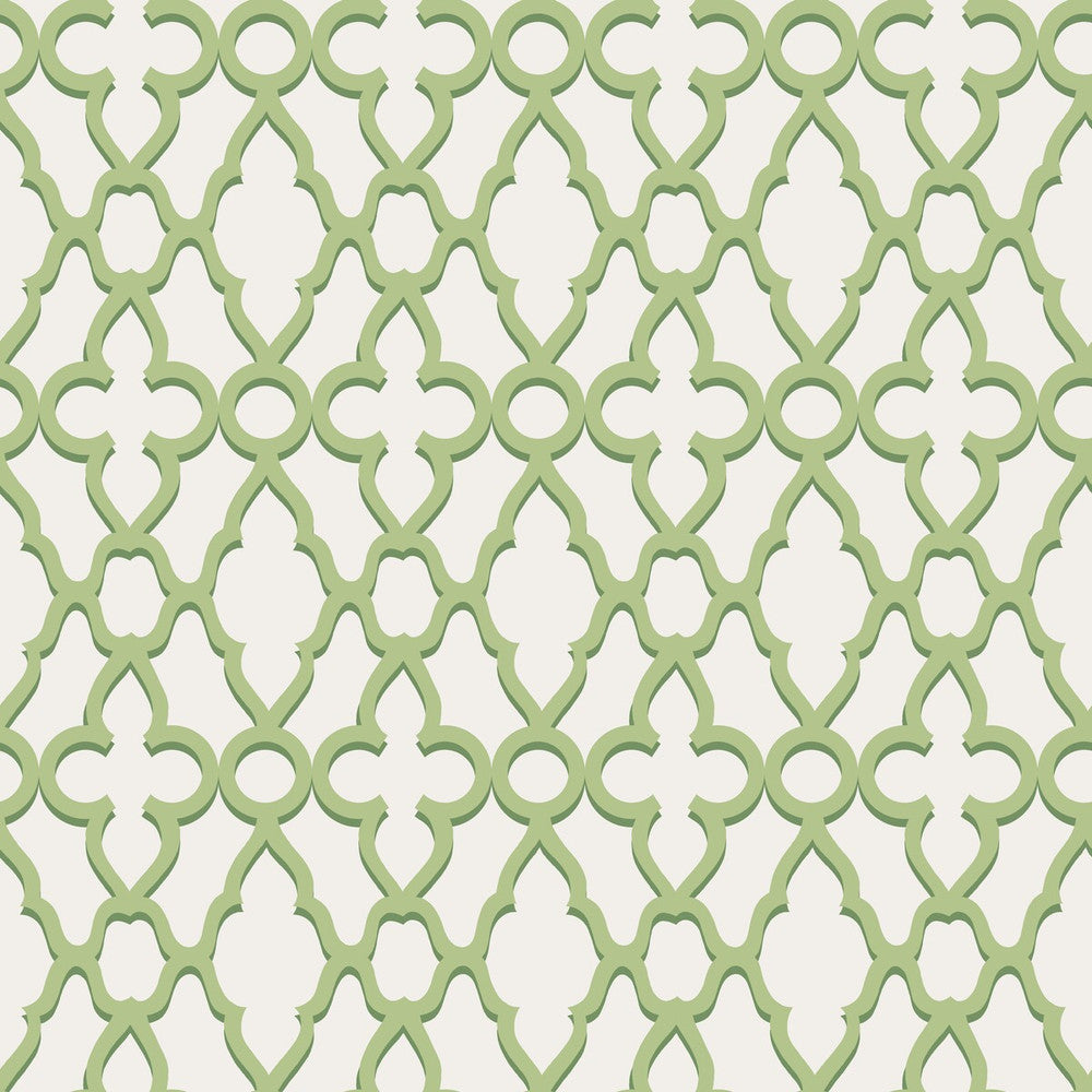 Treillage Leaf Green/Chlk by Cole & Son Designer Wallcovering COLE & SON PEARWOOD PAPER - 100% United Kingdom Horizontal: 20.5 and Vertical: 20.5 20.5 - Swanky Fabrics -