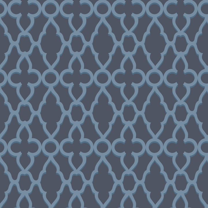 Treillage Cerulean/Midnig by Cole & Son Designer Wallcovering COLE & SON PEARWOOD PAPER - 100% United Kingdom Horizontal: 20.5 and Vertical: 20.5 20.5 - Swanky Fabrics -