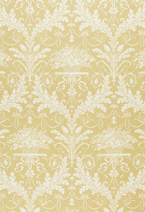 Schumacher Fabric Clairemont Damask Yellow 1178015
