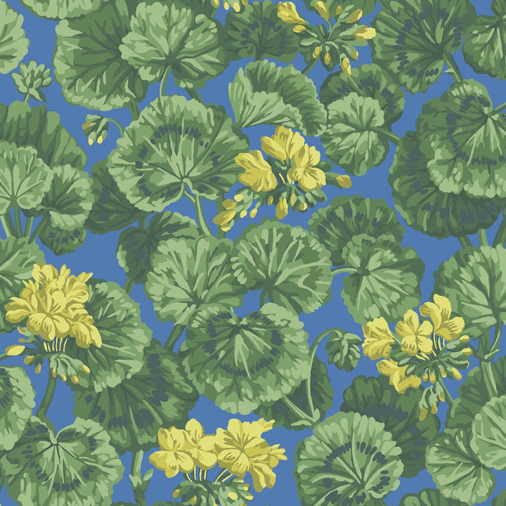 Geranium Lemon/Forest Green/Electric Blue by Cole & Son Designer Wallcovering COLE & SON SEVILLE NON WOVEN - 100% United Kingdom Horizontal: 20.5 and Vertical: 20.5 20.5 - Swanky Fabrics -